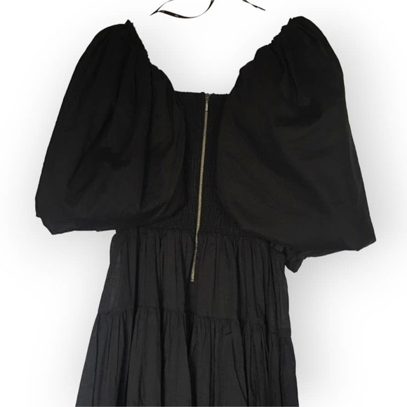 AJE Cherished Puff Sleeve Midi Dress - Black, AU2/US 8 - Picture 6 of 13